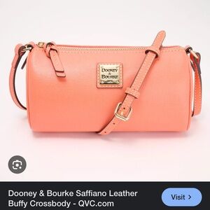 Dooney & Bourke orange peach Buffy crossbody bag NWOT qvc Saffiano leather